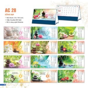Lịch Bloc 2027 AC Mẫu AC28 - Sống Đẹp (25 x 16 cm) Ấn Phẩm Lịch Tết Eco Thân Thiện Môi Trường in logo doanh nghiệp quà tặng Tết tại Quà Tặng EcoTech VN