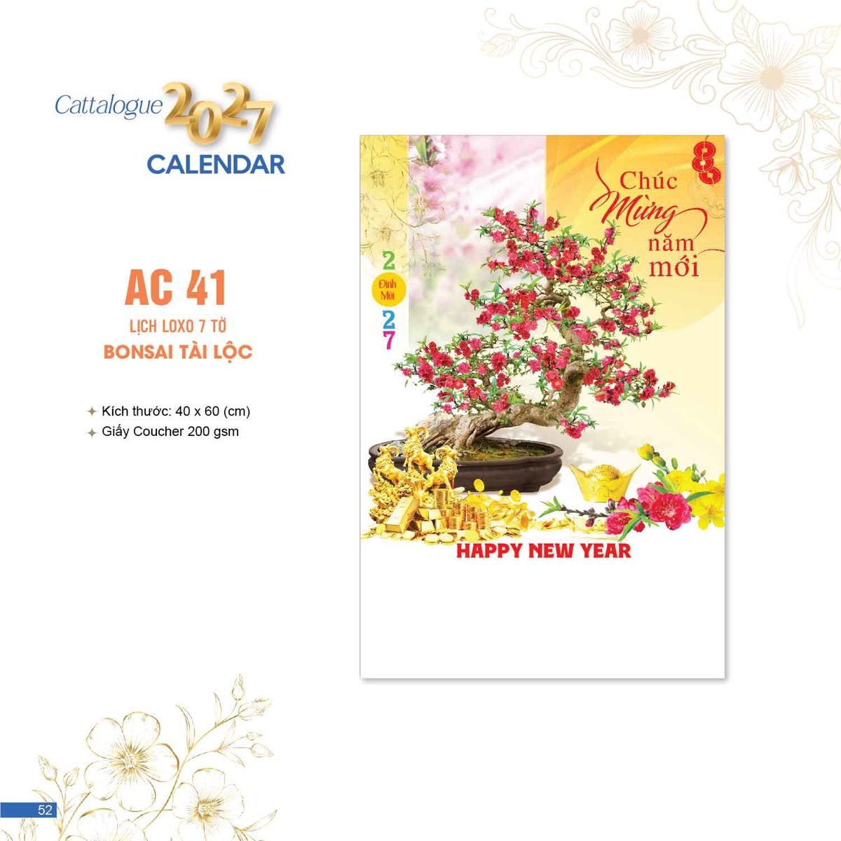 Lịch Bloc 2027 AC Mẫu AC41 (40 x 60 cm) Ấn Phẩm Lịch Tết Eco Thân Thiện Môi Trường Lịch Bloc 2027 AC Mẫu AC41 (40 x 60 cm) Ấn Phẩm Lịch Tết Eco Thân Thiện Môi Trường in logo doanh nghiệp quà tặng Tết tại Quà Tặng EcoTech VN