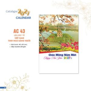 Lịch Bloc 2027 AC Mẫu AC43 (40 x 60 cm) Ấn Phẩm Lịch Tết Eco Thân Thiện Môi Trường in logo doanh nghiệp quà tặng Tết tại Quà Tặng EcoTech VN