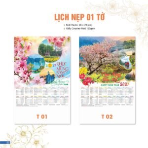 Lịch Bloc 2027 AC Mẫu AC-CATTALOGUEACHAU202730 (45 x 70 cm) Ấn Phẩm Lịch Tết Eco Thân Thiện Môi Trường