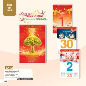 Lịch Bloc Siêu Đại 2027 AH Mẫu AH1314 (20 x 30cm) Ấn Phẩm Lịch Tết Eco Thân Thiện Môi Trường in logo doanh nghiệp quà tặng Tết tại Quà Tặng EcoTech VN