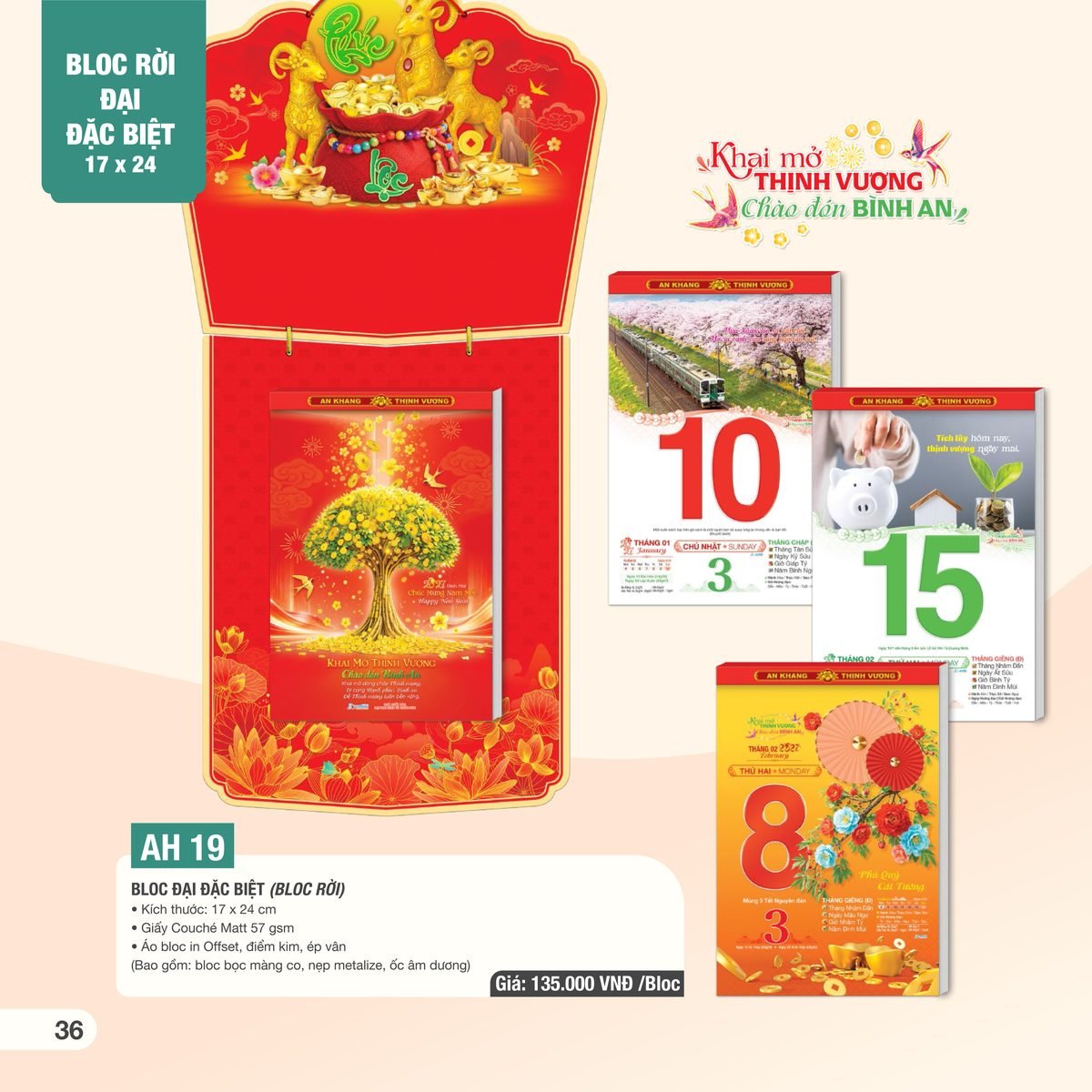 Lịch Bloc Đại Đặc Biệt 2027 AH Mẫu AH19 (17 x 24cm) Ấn Phẩm Lịch Tết Eco Thân Thiện Môi Trường Lịch Bloc Đại Đặc Biệt 2027 AH Mẫu AH19 (17 x 24cm) Ấn Phẩm Lịch Tết Eco Thân Thiện Môi Trường in logo doanh nghiệp quà tặng Tết tại Quà Tặng EcoTech VN