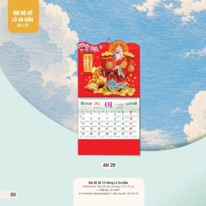 Lịch Treo Tường Lò Xo 2027 AH Mẫu AH29 (35 x 37 cm) Ấn Phẩm Lịch Tết Eco Thân Thiện Môi Trường in logo doanh nghiệp quà tặng Tết tại Quà Tặng EcoTech VN