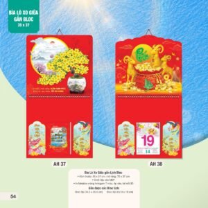 Lịch Treo Tường Lò Xo 2027 AH Mẫu AH37 (35 x 37 cm) Ấn Phẩm Lịch Tết Eco Thân Thiện Môi Trường in logo doanh nghiệp quà tặng Tết tại Quà Tặng EcoTech VN