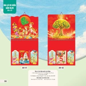 Lịch Treo Tường Lò Xo 2027 AH Mẫu AH41 (35 x 37 cm) Ấn Phẩm Lịch Tết Eco Thân Thiện Môi Trường in logo doanh nghiệp quà tặng Tết tại Quà Tặng EcoTech VN