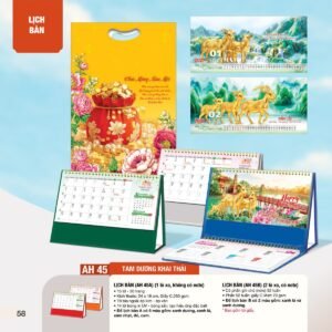 Lịch Bàn Chữ M (Có Note 52 Tuần) 2027 AH Mẫu AH45 (24 x 16cm) Ấn Phẩm Lịch Tết Eco Thân Thiện Môi Trường in logo doanh nghiệp quà tặng Tết tại Quà Tặng EcoTech VN