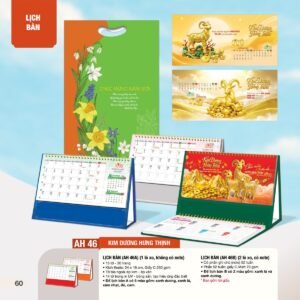 Lịch Bàn Chữ M (Có Note 52 Tuần) 2027 AH Mẫu AH46 (24 x 16cm) Ấn Phẩm Lịch Tết Eco Thân Thiện Môi Trường in logo doanh nghiệp quà tặng Tết tại Quà Tặng EcoTech VN