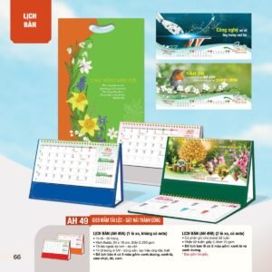 Lịch Bàn Chữ M (Có Note 52 Tuần) 2027 AH Mẫu AH49 (24 x 16cm) Ấn Phẩm Lịch Tết Eco Thân Thiện Môi Trường in logo doanh nghiệp quà tặng Tết tại Quà Tặng EcoTech VN