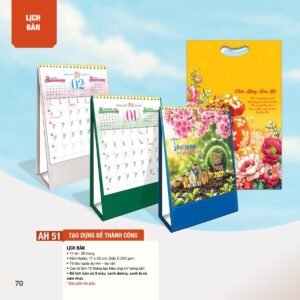 Lịch Để Bàn 2027 AH Mẫu AH51 (12  x  18 cm) Ấn Phẩm Lịch Tết Eco Thân Thiện Môi Trường in logo doanh nghiệp quà tặng Tết tại Quà Tặng EcoTech VN