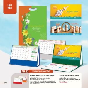 Lịch Bàn Chữ M (Có Note 52 Tuần) 2027 AH Mẫu AH52 (24 x 16cm) Ấn Phẩm Lịch Tết Eco Thân Thiện Môi Trường in logo doanh nghiệp quà tặng Tết tại Quà Tặng EcoTech VN