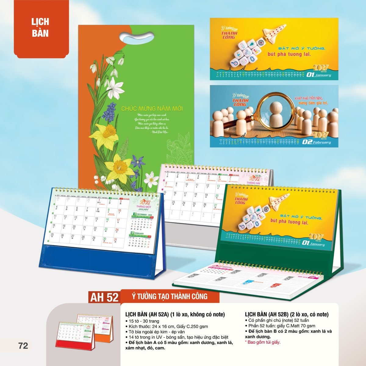 Lịch Bàn Chữ M (Có Note 52 Tuần) 2027 AH Mẫu AH52 (24 x 16cm) Ấn Phẩm Lịch Tết Eco Thân Thiện Môi Trường Lịch Bàn Chữ M (Có Note 52 Tuần) 2027 AH Mẫu AH52 (24 x 16cm) Ấn Phẩm Lịch Tết Eco Thân Thiện Môi Trường in logo doanh nghiệp quà tặng Tết tại Quà Tặng EcoTech VN