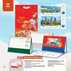 Lịch Bàn Chữ M (Có Note 52 Tuần) 2027 AH Mẫu AH53 - Tinh Hoa Việt Nam (24 x 16cm) Ấn Phẩm Lịch Tết Eco Thân Thiện Môi Trường in logo doanh nghiệp quà tặng Tết tại Quà Tặng EcoTech VN