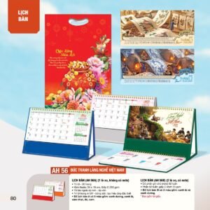 Lịch Bàn Chữ M (Có Note 52 Tuần) 2027 AH Mẫu AH56 (24 x 16cm) Ấn Phẩm Lịch Tết Eco Thân Thiện Môi Trường in logo doanh nghiệp quà tặng Tết tại Quà Tặng EcoTech VN