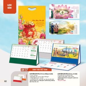 Lịch Bàn Chữ M (Có Note 52 Tuần) 2027 AH Mẫu AH57 (24 x 16cm) Ấn Phẩm Lịch Tết Eco Thân Thiện Môi Trường in logo doanh nghiệp quà tặng Tết tại Quà Tặng EcoTech VN