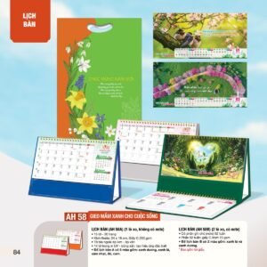 Lịch Bàn Chữ M (Có Note 52 Tuần) 2027 AH Mẫu AH58 (24 x 16cm) Ấn Phẩm Lịch Tết Eco Thân Thiện Môi Trường in logo doanh nghiệp quà tặng Tết tại Quà Tặng EcoTech VN