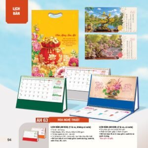 Lịch Bàn Chữ M (Có Note 52 Tuần) 2027 AH Mẫu AH63 (24 x 16cm) Ấn Phẩm Lịch Tết Eco Thân Thiện Môi Trường in logo doanh nghiệp quà tặng Tết tại Quà Tặng EcoTech VN