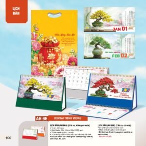 Lịch Bàn Chữ M (Có Note 52 Tuần) 2027 AH Mẫu AH66 (24 x 16cm) Ấn Phẩm Lịch Tết Eco Thân Thiện Môi Trường in logo doanh nghiệp quà tặng Tết tại Quà Tặng EcoTech VN