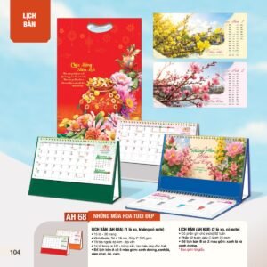Lịch Bàn Chữ M (Có Note 52 Tuần) 2027 AH Mẫu AH68 (24 x 16cm) Ấn Phẩm Lịch Tết Eco Thân Thiện Môi Trường in logo doanh nghiệp quà tặng Tết tại Quà Tặng EcoTech VN