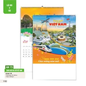 Lịch Treo Tường Lò Xo 7 Tờ 2027 AH Mẫu AH73 (40 x 60cm) Ấn Phẩm Lịch Tết Eco Thân Thiện Môi Trường in logo doanh nghiệp quà tặng Tết tại Quà Tặng EcoTech VN