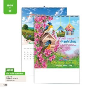 Lịch Treo Tường Lò Xo 7 Tờ 2027 AH Mẫu AH82 (40 x 60cm) Ấn Phẩm Lịch Tết Eco Thân Thiện Môi Trường in logo doanh nghiệp quà tặng Tết tại Quà Tặng EcoTech VN