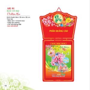 Lịch Bloc 2027 AK Mẫu AK01 (29 x 41 cm) Ấn Phẩm Lịch Tết Eco Thân Thiện Môi Trường in logo doanh nghiệp quà tặng Tết tại Quà Tặng EcoTech VN