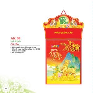 Lịch 52 Tuần 2027 AK Mẫu AK09 (31 x 42 cm) Ấn Phẩm Lịch Tết Eco Thân Thiện Môi Trường in logo doanh nghiệp quà tặng Tết tại Quà Tặng EcoTech VN
