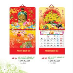 Lịch Treo Tường Lò Xo 2027 AK Mẫu AK24 (40 x 60 cm) Ấn Phẩm Lịch Tết Eco Thân Thiện Môi Trường in logo doanh nghiệp quà tặng Tết tại Quà Tặng EcoTech VN
