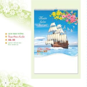 Lịch Treo Tường Lò Xo 2027 AK Mẫu AK33 (01  x  42 cm) Ấn Phẩm Lịch Tết Eco Thân Thiện Môi Trường in logo doanh nghiệp quà tặng Tết tại Quà Tặng EcoTech VN