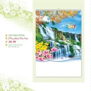 Lịch Treo Tường Lò Xo 2027 AK Mẫu AK36 (40 x 60cm) Ấn Phẩm Lịch Tết Eco Thân Thiện Môi Trường in logo doanh nghiệp quà tặng Tết tại Quà Tặng EcoTech VN