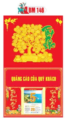 Bìa Lịch Treo Khung Đại Gắn Bloc BM 2027 BM146 - Kim Dương Phú Quý - Quà Tặng EcoTech