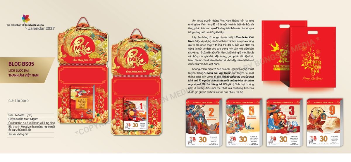 Lịch Bloc Siêu Cực Đại 2027 BS05 Ấn Phẩm Lịch Tết Eco Thân Thiện Môi Trường
