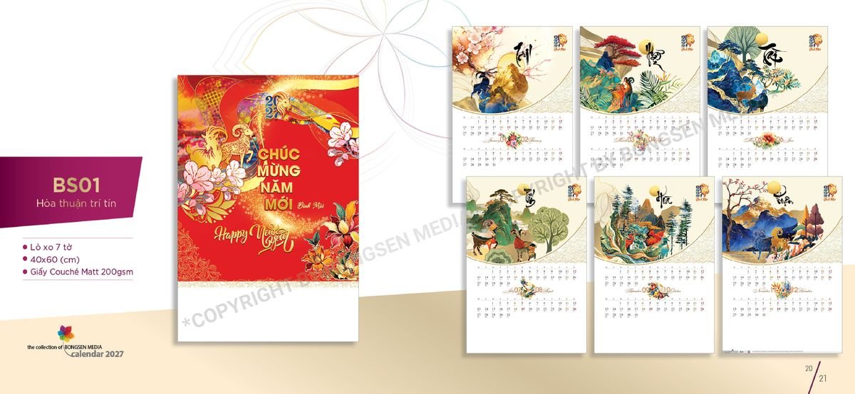 Lịch Bloc Siêu Cực Đại 2027 BS11 Ấn Phẩm Lịch Tết Eco Thân Thiện Môi Trường