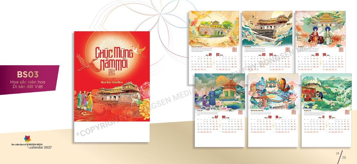 Lịch Bloc Siêu Cực Đại 2027 BS13 Ấn Phẩm Lịch Tết Eco Thân Thiện Môi Trường