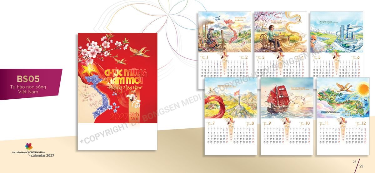 Lịch Bloc Siêu Cực Đại 2027 BS15 Ấn Phẩm Lịch Tết Eco Thân Thiện Môi Trường