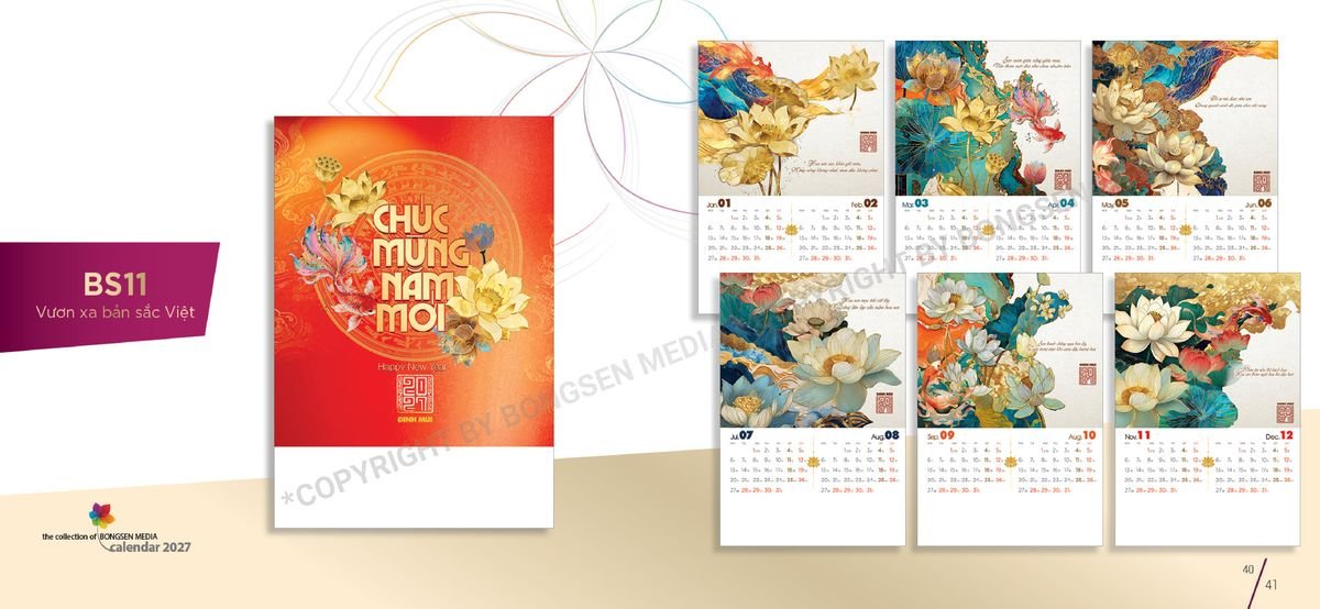 Lịch 7 Tờ Lò Xo 2027 BS21 Ấn Phẩm Lịch Tết Eco Thân Thiện Môi Trường