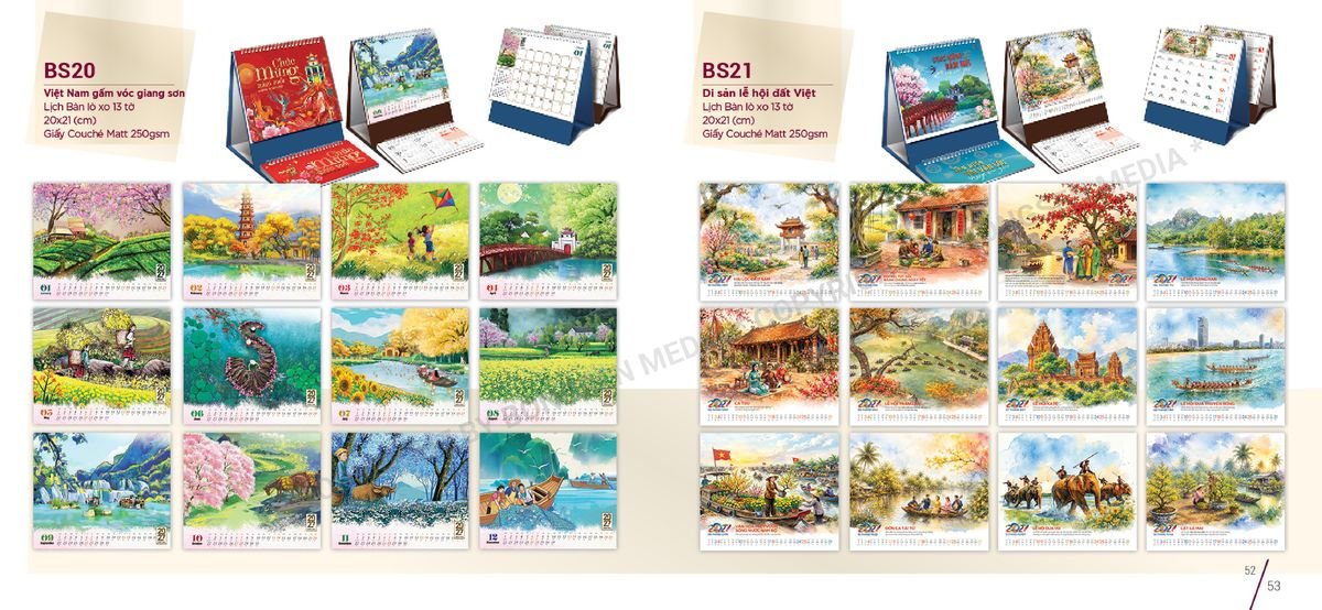 Lịch Để Bàn Nghệ Thuật 2027 BS27 Ấn Phẩm Lịch Tết Eco Thân Thiện Môi Trường