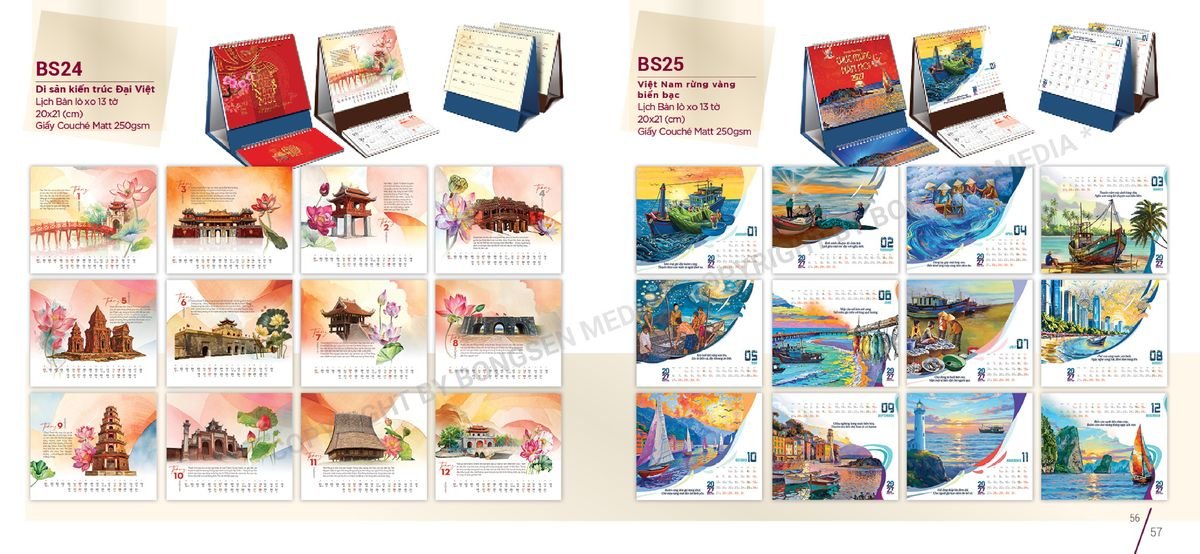 Lịch Để Bàn Nghệ Thuật 2027 BS29 Ấn Phẩm Lịch Tết Eco Thân Thiện Môi Trường