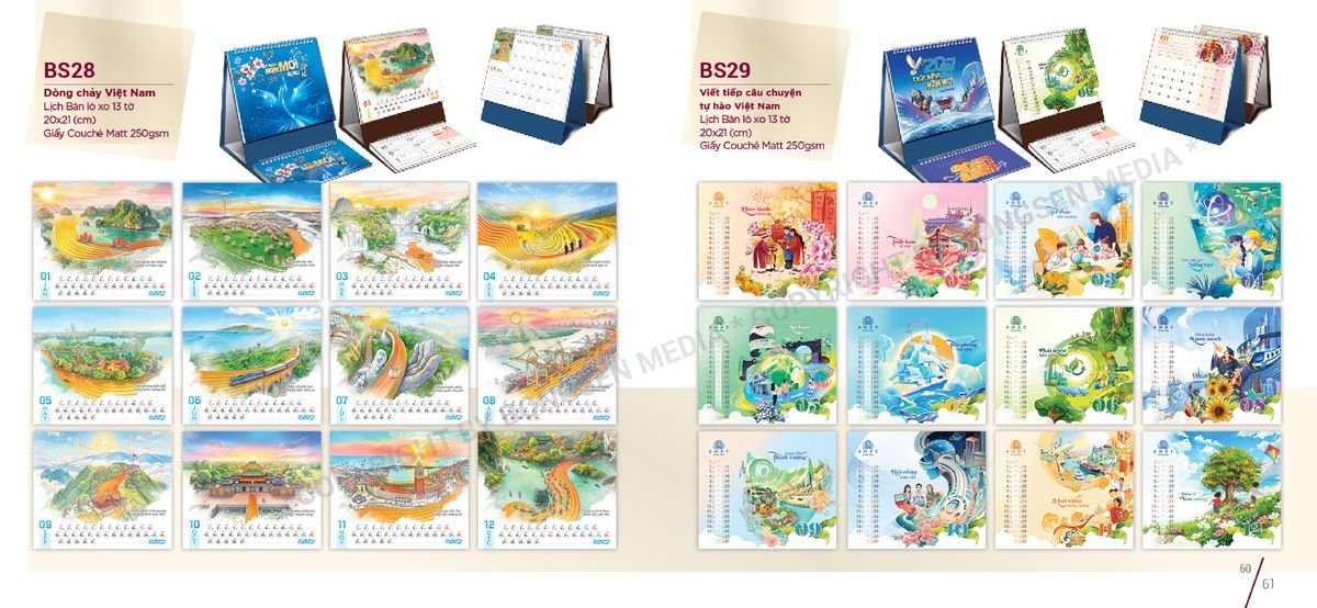 Lịch Để Bàn Nghệ Thuật 2027 BS31 Ấn Phẩm Lịch Tết Eco Thân Thiện Môi Trường