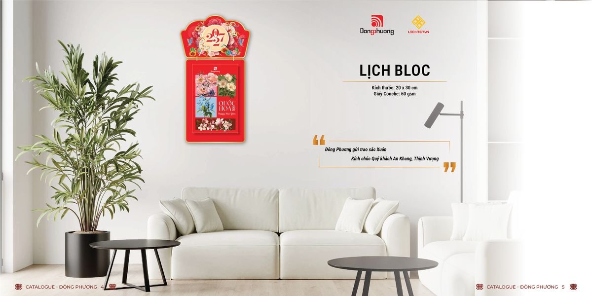 Lịch Bloc ĐP 2027 DP01 Ấn Phẩm Lịch Tết Eco Thân Thiện Môi Trường