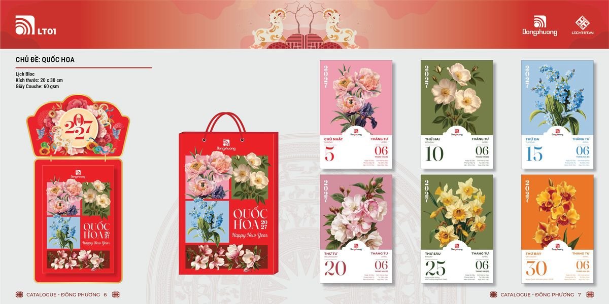 Lịch Bloc ĐP 2027 DP02 Ấn Phẩm Lịch Tết Eco Thân Thiện Môi Trường