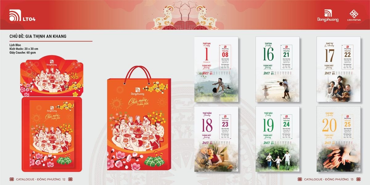 Lịch Bloc ĐP 2027 DP05 Ấn Phẩm Lịch Tết Eco Thân Thiện Môi Trường