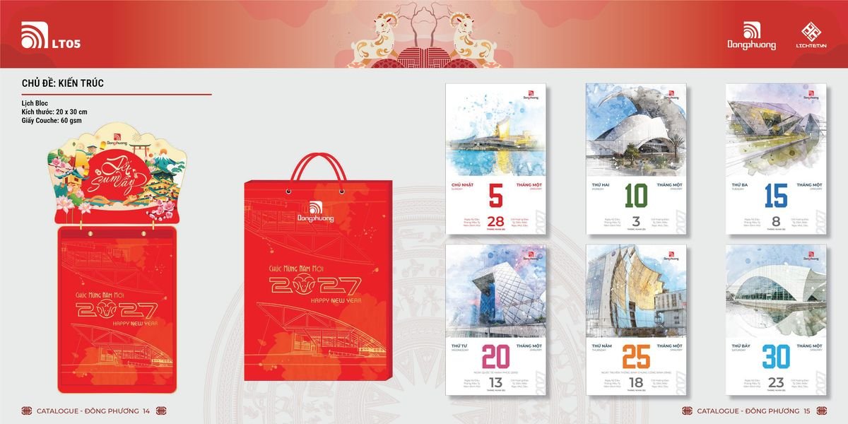 Lịch Bloc ĐP 2027 DP06 Ấn Phẩm Lịch Tết Eco Thân Thiện Môi Trường