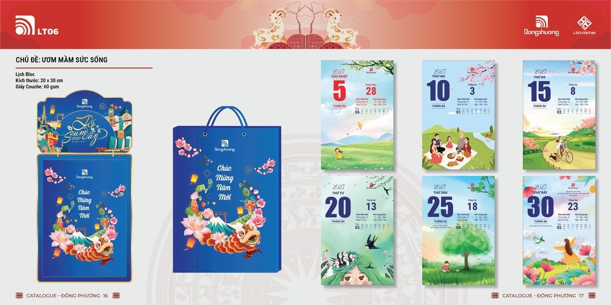 Lịch Bloc ĐP 2027 DP07 Ấn Phẩm Lịch Tết Eco Thân Thiện Môi Trường