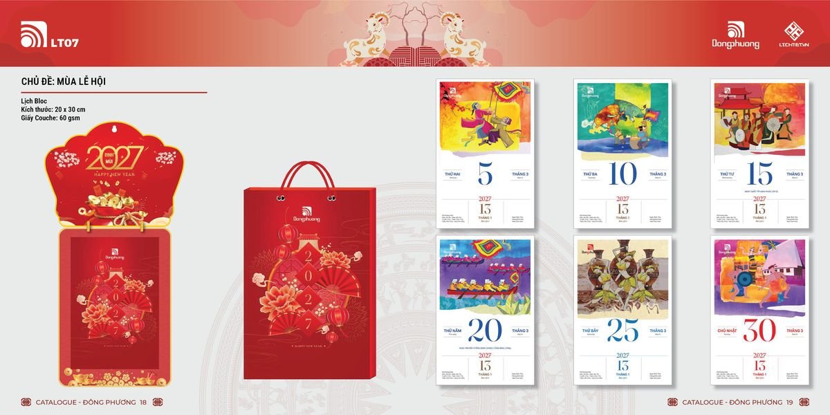 Lịch Bloc ĐP 2027 DP08 Ấn Phẩm Lịch Tết Eco Thân Thiện Môi Trường
