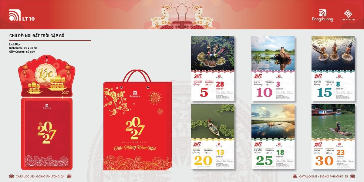 Lịch Bloc ĐP 2027 DP11 Ấn Phẩm Lịch Tết Eco Thân Thiện Môi Trường