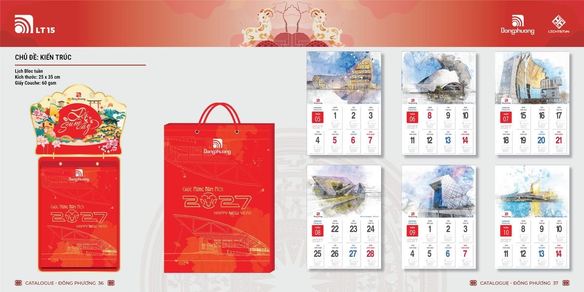 Lịch Bloc ĐP 2027 DP17 Ấn Phẩm Lịch Tết Eco Thân Thiện Môi Trường