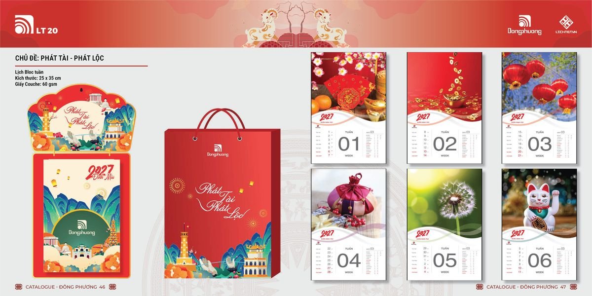 Lịch Bloc ĐP 2027 DP22 Ấn Phẩm Lịch Tết Eco Thân Thiện Môi Trường