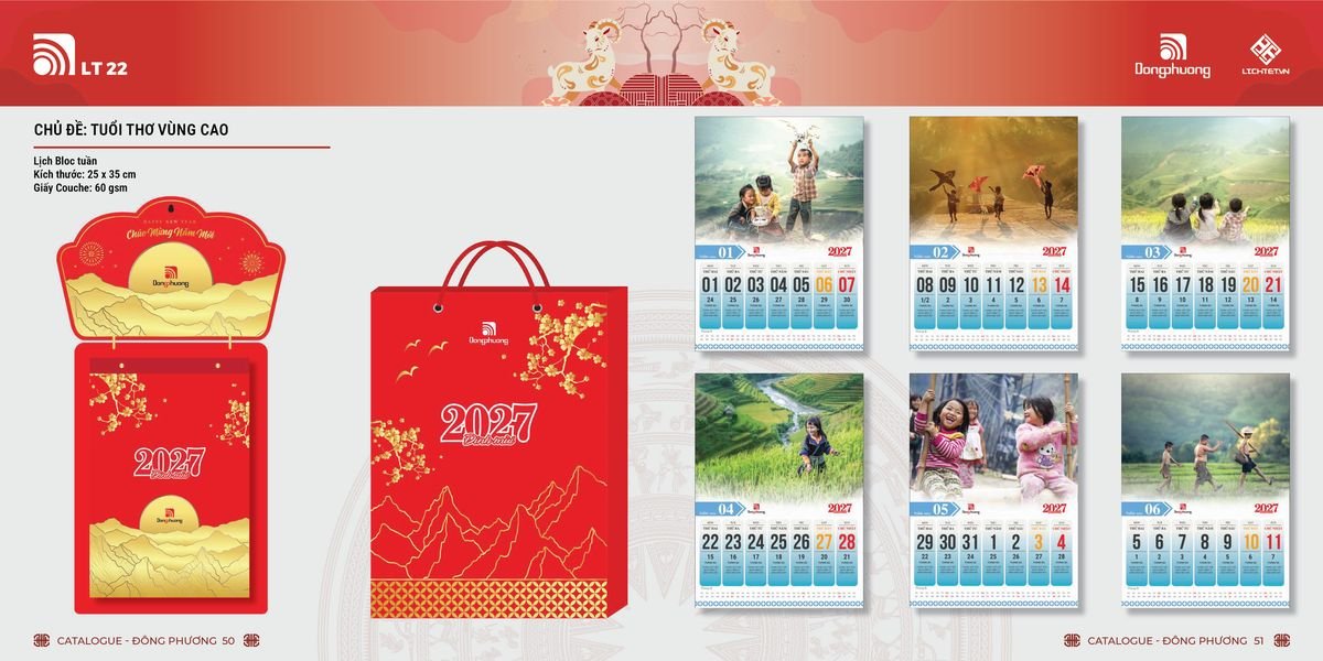 Lịch Bloc ĐP 2027 DP24 Ấn Phẩm Lịch Tết Eco Thân Thiện Môi Trường
