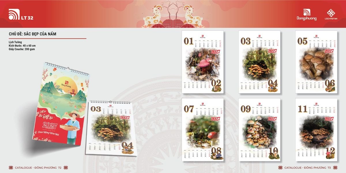 Lịch Bloc ĐP 2027 DP35 Ấn Phẩm Lịch Tết Eco Thân Thiện Môi Trường
