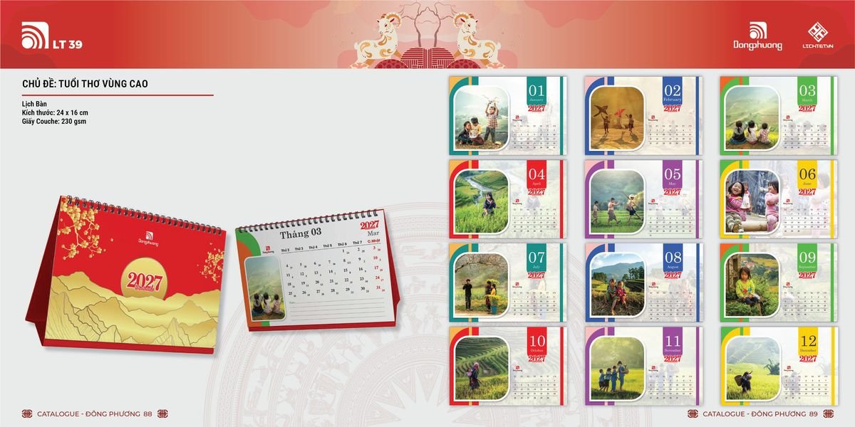 Lịch Bloc ĐP 2027 DP43 Ấn Phẩm Lịch Tết Eco Thân Thiện Môi Trường